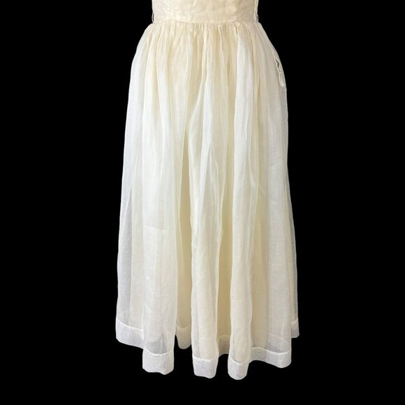 Harry Keiser Party Dress Yellow Organza Flower Applique Size 6 Vintage 1950s - Picture 7 of 12